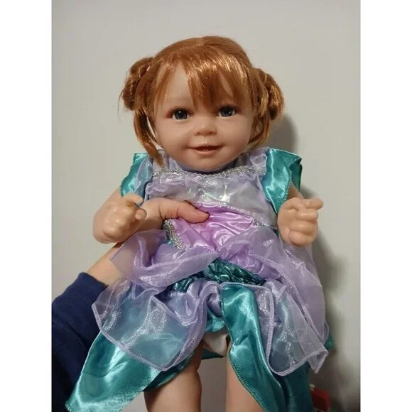 🆕18inch Weighted Cloth Body Newborn Baby Poseable Limbs Brown Hair Girl - Picture 2 of 10